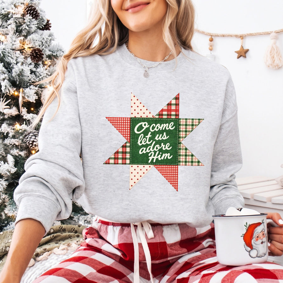 O Come Let Us Adore Him Christmas Unisex Sweatshirt