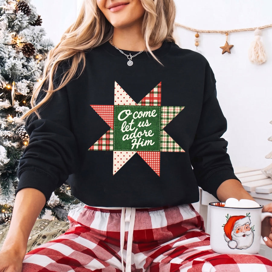 O Come Let Us Adore Him Christmas Unisex Sweatshirt
