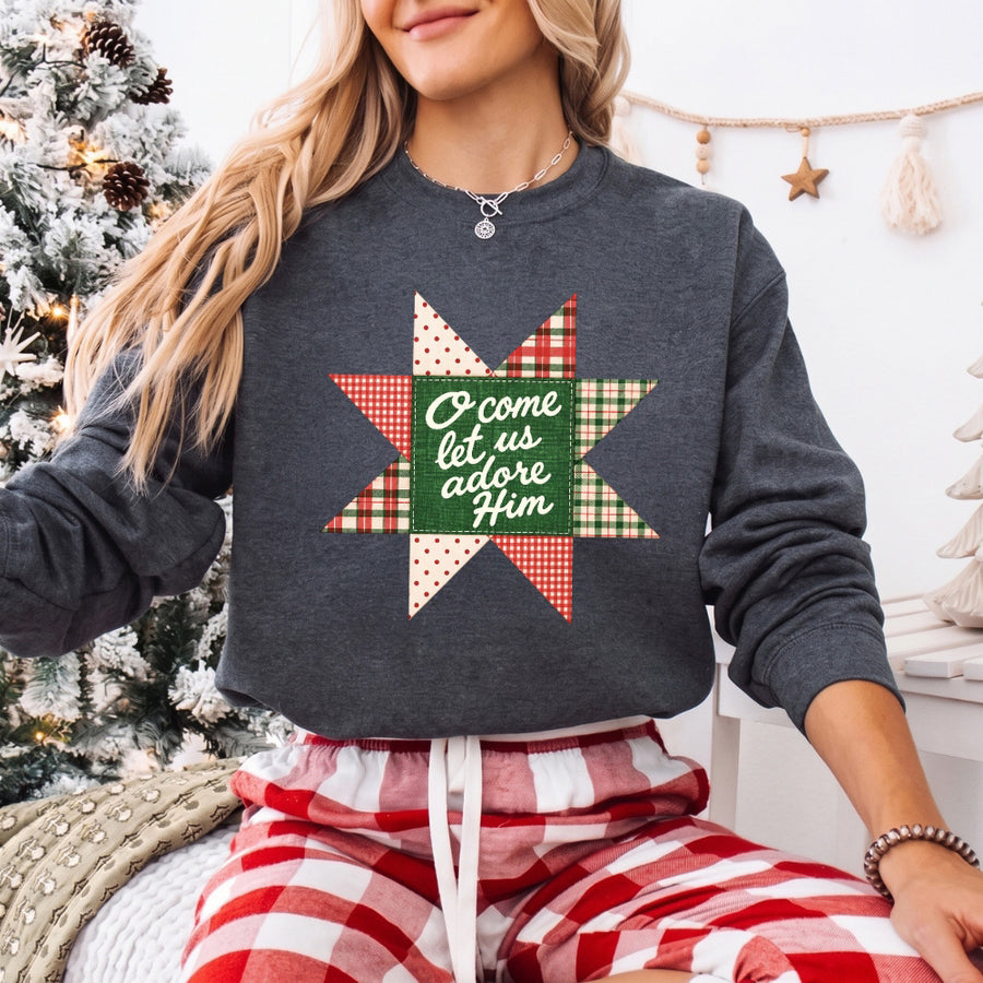 O Come Let Us Adore Him Christmas Unisex Sweatshirt