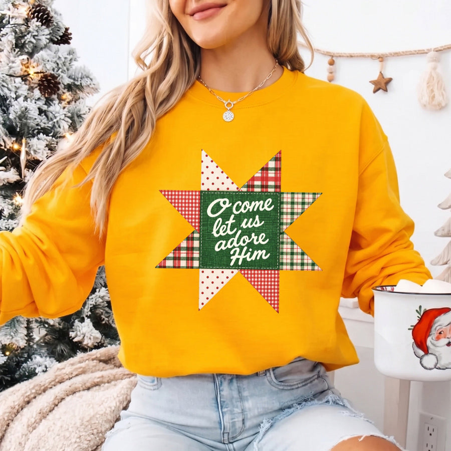 O Come Let Us Adore Him Christmas Unisex Sweatshirt