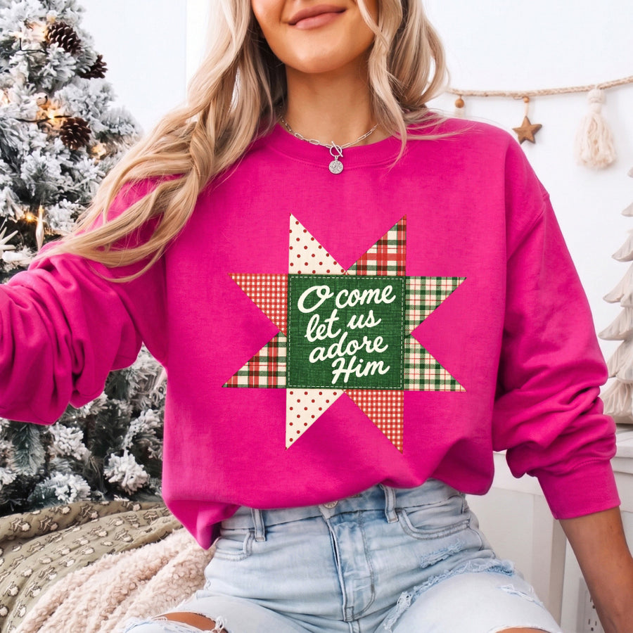 O Come Let Us Adore Him Christmas Unisex Sweatshirt