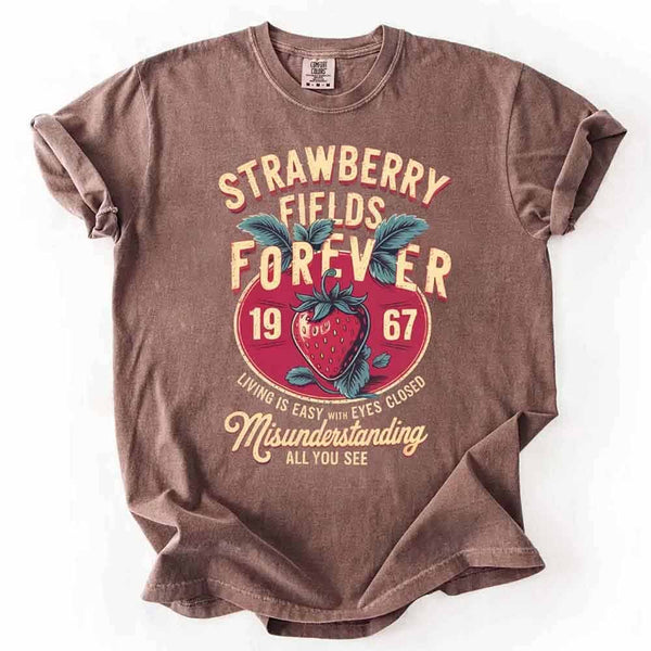 Old School Rock Band Tee – Strawberry Fields Comfort Colors Shirt