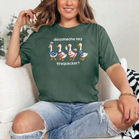 Firequacker Goose Patriotic Tee – Unique Funny 4th of July Shirt for Independence Day