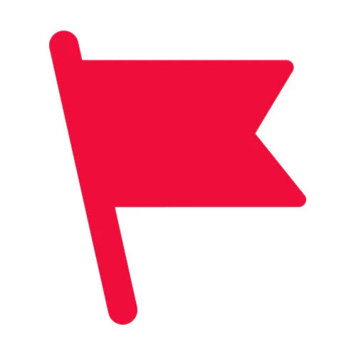 red priority processing flag icon on white background