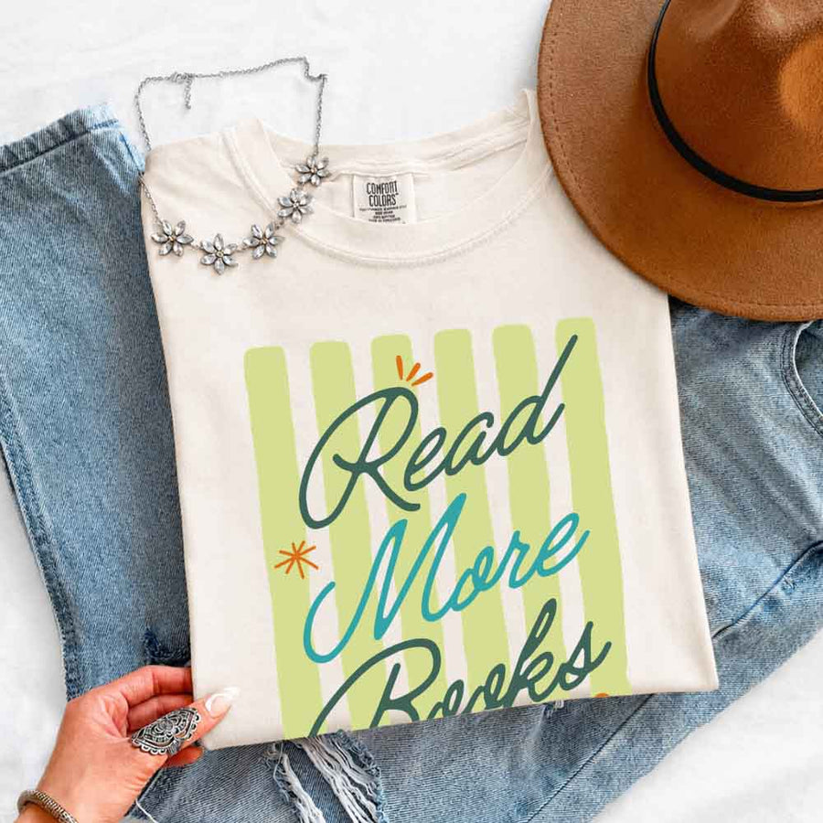 Read More Books Comfort Colors Shirt - Book Lover Tee