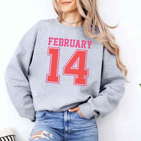 Retro Valentine’s Day Jersey Number FEBRUARY 14 Sweatshirt