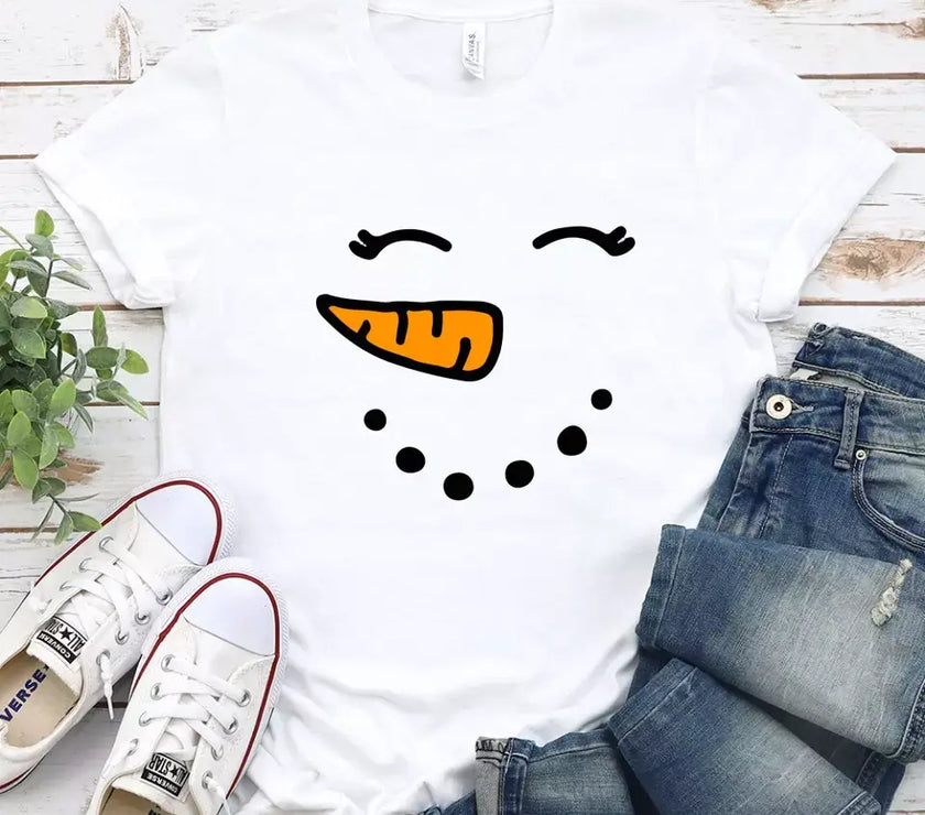 Snowman Couple Tee White