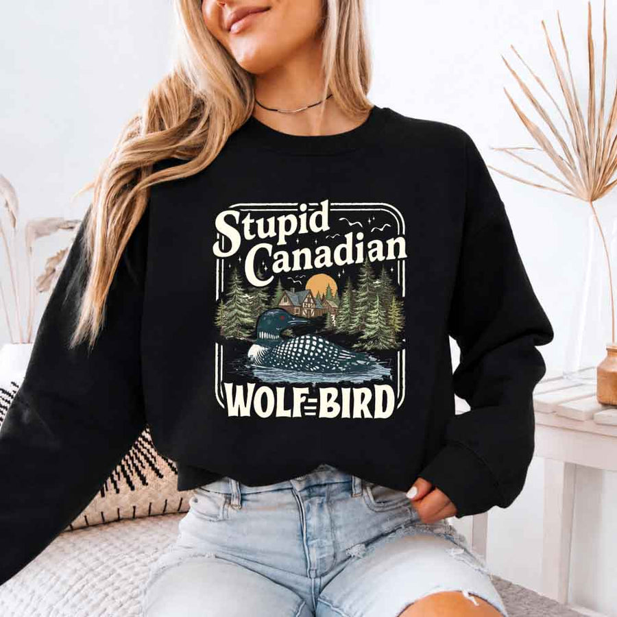 Stupid Canadian Wolf Bird Sweatshirt – BookTok Reader
