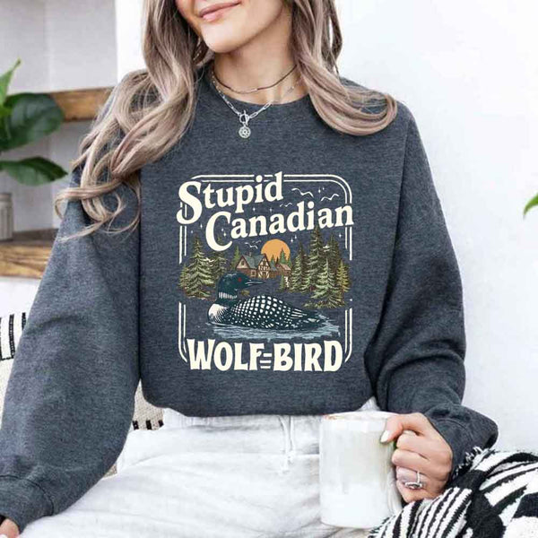 Stupid Canadian Wolf Bird Sweatshirt – BookTok Reader