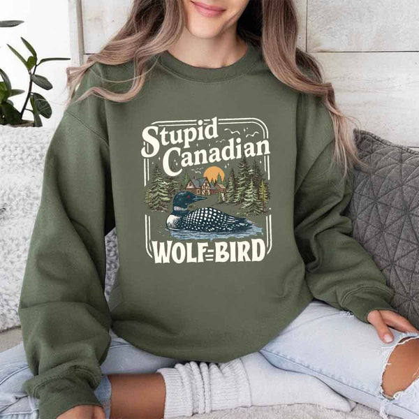 Stupid Canadian Wolf Bird Sweatshirt – BookTok Reader