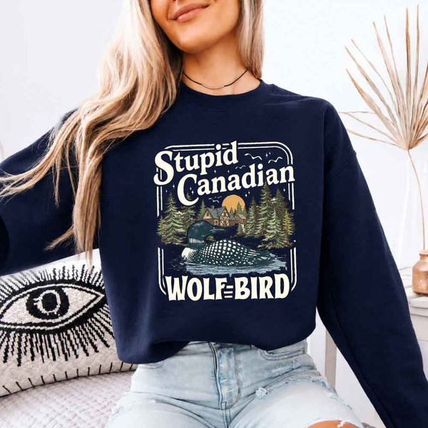 Stupid Canadian Wolf Bird Sweatshirt – BookTok Reader