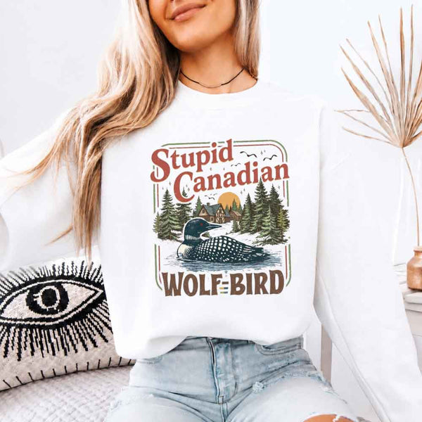 Stupid Canadian Wolf Bird Sweatshirt – BookTok Reader