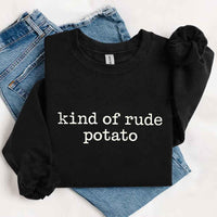 May include a pair of matching Thanksgiving-themed sweatshirts featuring the playful “Sweet Potato” and “Rude Potato” designs. The cozy crew necks are styled in warm fall colors, making them a fun and festive choice for couples during the autumn and holiday season.