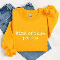 May include a pair of matching Thanksgiving-themed sweatshirts featuring the playful “Sweet Potato” and “Rude Potato” designs. The cozy crew necks are styled in warm fall colors, making them a fun and festive choice for couples during the autumn and holiday season.