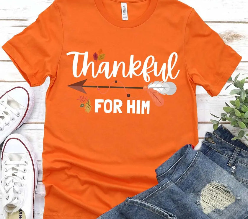 Thankful For Her/Him Thanksgiving Couple T-Shirt