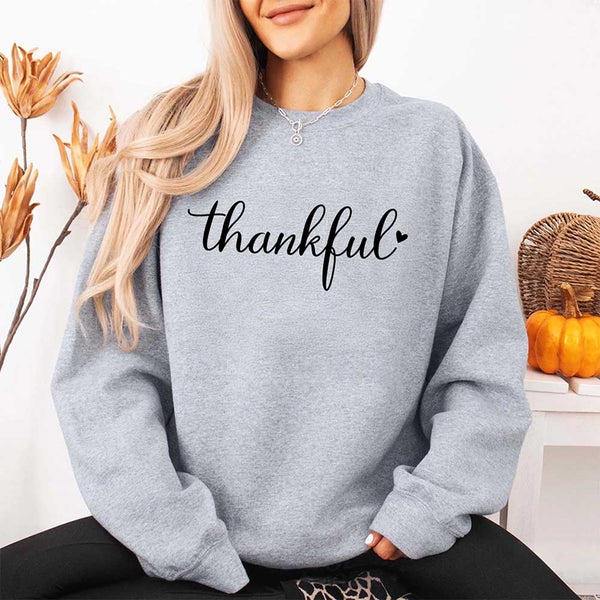 Thankful Sweatshirt for Women - Cozy Thanksgiving Gift Sweater