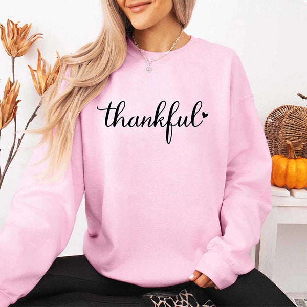 Thankful Sweatshirt for Women - Cozy Thanksgiving Gift Sweater