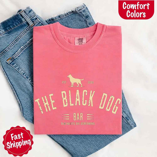 The Black Dog Comfort Colors Concert Tee – Minimalist Unisex Music Shirt