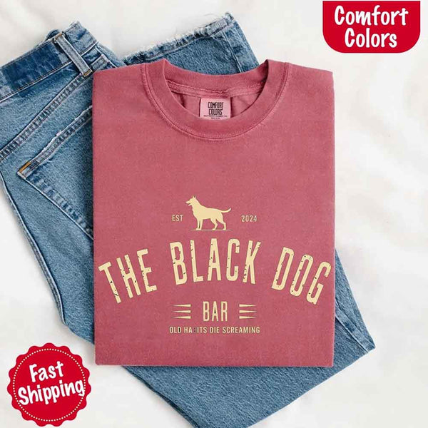 The Black Dog Comfort Colors Concert Tee – Minimalist Unisex Music Shirt