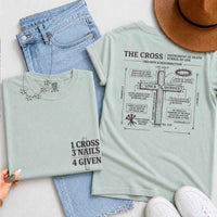 May include The Cross Comfort Colors Christian faith graphic tee with relaxed fit and cross design