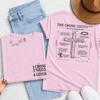 May include The Cross Comfort Colors Christian faith graphic tee with relaxed fit and cross design