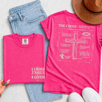 May include The Cross Comfort Colors Christian faith graphic tee with relaxed fit and cross design