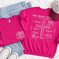 May include The Cross sweatshirt with Christian faith graphic design, relaxed fit, and cozy fabric