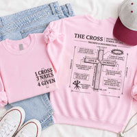May include The Cross sweatshirt with Christian faith graphic design, relaxed fit, and cozy fabric