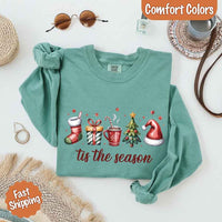 Tis The Season Comfort Colors Long Sleeve Christmas Shirt