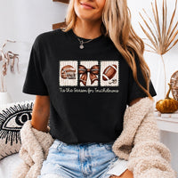 May include a Comfort Colors T-shirt featuring a 'Tis the Season for Touchdowns football-inspired design, perfect for football fans, game days, tailgates, and holiday gatherings.