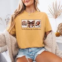 May include a Comfort Colors T-shirt featuring a 'Tis the Season for Touchdowns football-inspired design, perfect for football fans, game days, tailgates, and holiday gatherings.