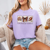 May include a Comfort Colors T-shirt featuring a 'Tis the Season for Touchdowns football-inspired design, perfect for football fans, game days, tailgates, and holiday gatherings.
