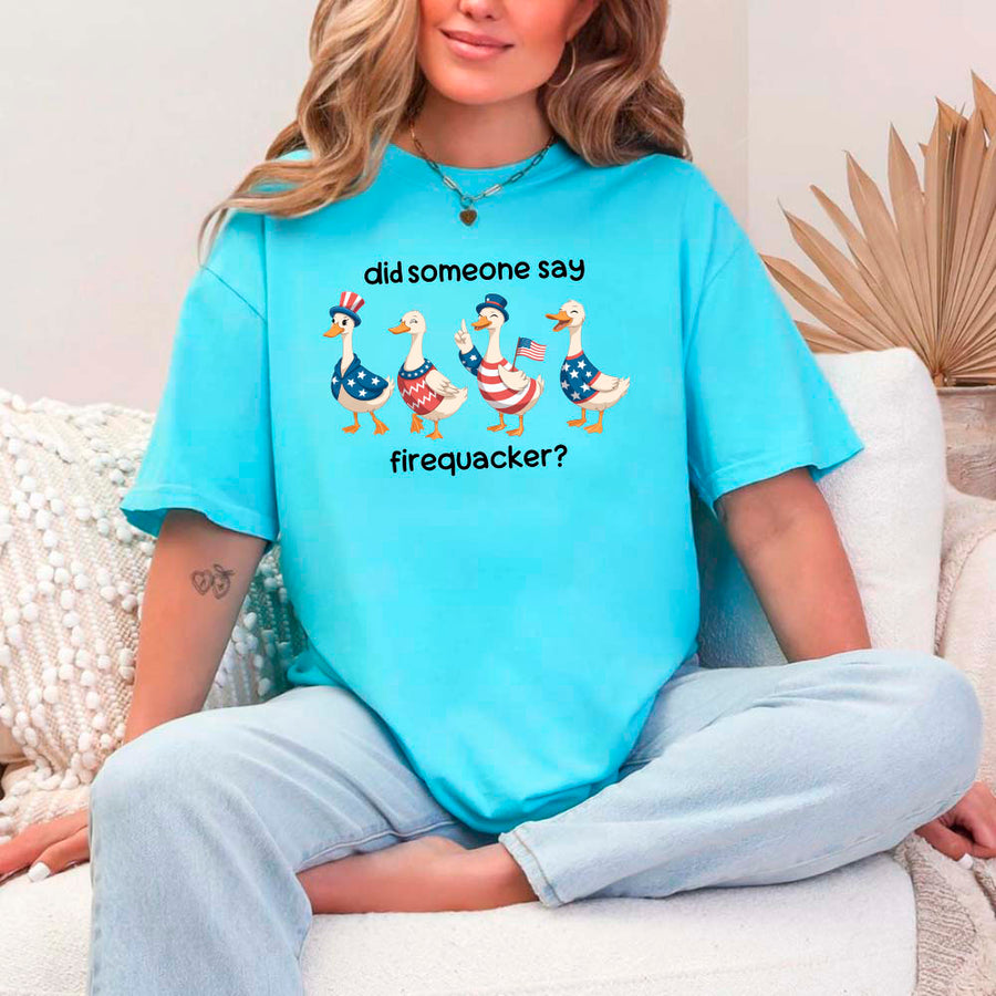 Firequacker Goose Patriotic Tee – Unique Funny 4th of July Shirt for Independence Day
