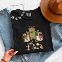 May include a We Thrift at Dawn Comfort Colors T-Shirt featuring a playful thrift-inspired statement design.