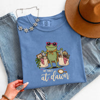 May include a We Thrift at Dawn Comfort Colors T-Shirt featuring a playful thrift-inspired statement design.