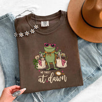 May include a We Thrift at Dawn Comfort Colors T-Shirt featuring a playful thrift-inspired statement design.