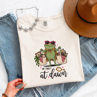 May include a We Thrift at Dawn Comfort Colors T-Shirt featuring a playful thrift-inspired statement design.