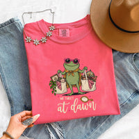 May include a We Thrift at Dawn Comfort Colors T-Shirt featuring a playful thrift-inspired statement design.