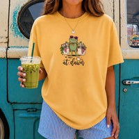 May include a We Thrift at Dawn Comfort Colors T-Shirt featuring a playful thrift-inspired statement design.