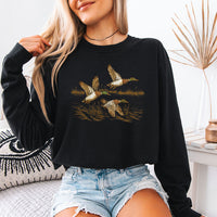 Wild Mallard Ducks Comfort Colors Long Sleeve | Duck Lover Shirt