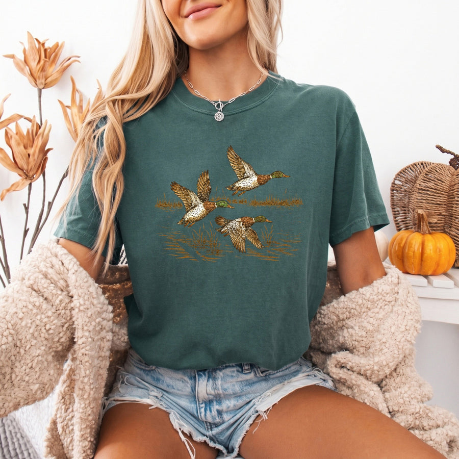 May include a Wild Mallard Ducks Comfort Colors T-Shirt featuring a nature-inspired mallard duck design, perfect for birdwatchers, duck lovers, wildlife fans, and outdoor enthusiasts.