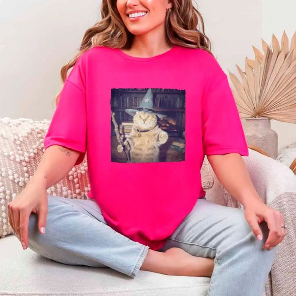 Wizard Cat Halloween Shirt – Funny Cat Meme Graphic Tee