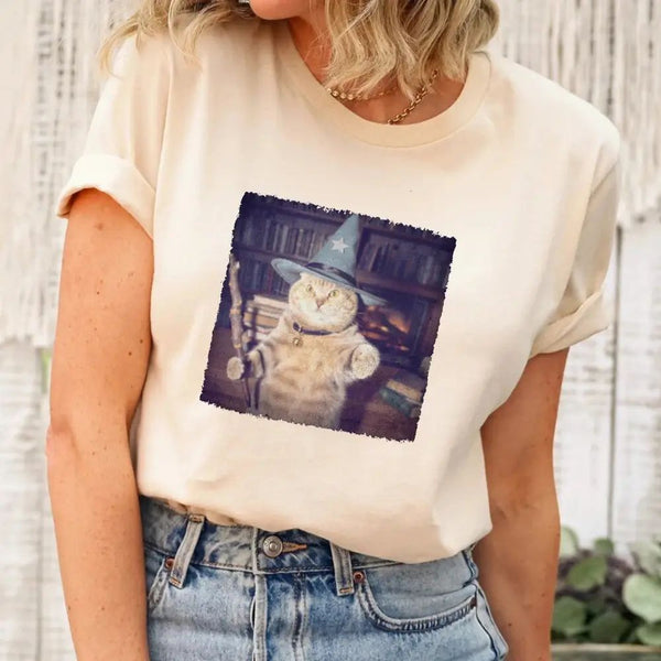 Wizard Cat Halloween Shirt – Funny Cat Meme Graphic Tee