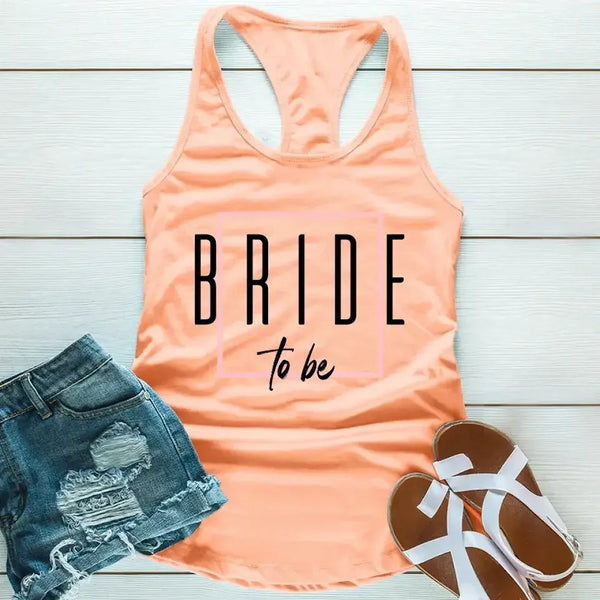May include Orange a Bach Crew Bride To Be tank top in soft, breathable fabric, perfect for bachelorette parties, bridal showers, and pre-wedding celebrations.
