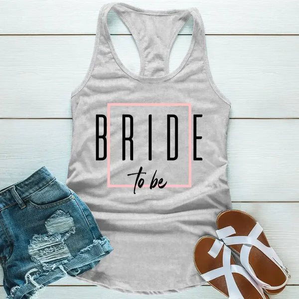 May include Grey a Bach Crew Bride To Be tank top in soft, breathable fabric, perfect for bachelorette parties, bridal showers, and pre-wedding celebrations.