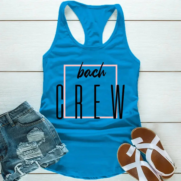 May include the Blue Bach Crew Bride-to-Be Party Bachelorette Tank Top, designed for the bride and her squad with fun and stylish prints.