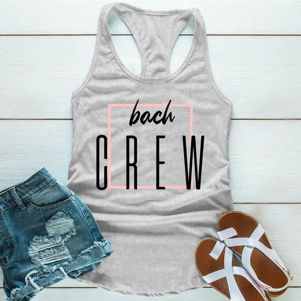 May include the Grey Bach Crew Bride-to-Be Party Bachelorette Tank Top, designed for the bride and her squad with fun and stylish prints.