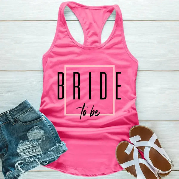 May include Pink a Bach Crew Bride To Be tank top in soft, breathable fabric, perfect for bachelorette parties, bridal showers, and pre-wedding celebrations.