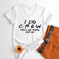 May include White a set of Bride & I Do Crew V-neck tees in soft, breathable fabric, ideal for bachelorette parties, bridal showers, and pre-wedding celebrations.