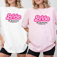 May include a custom design for a Bachelorette Party T-Shirt, featuring personalized text and vibrant colors, ideal for bridal party shirts.